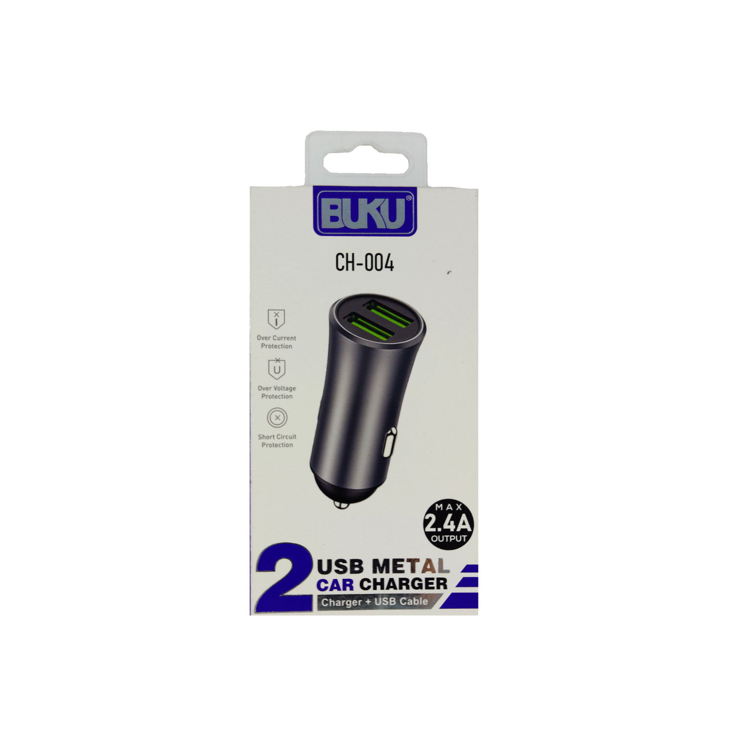 شارژر فندکی 2USB Metal برند Buku مدل CH-004 شارژر فندکی 2USB Metal برند Buku مدل CH-004